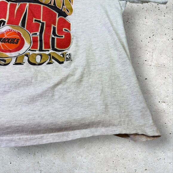 Vtg 1995 Houston Rockets NBA Finals Champions T-Shirt Blue Wave XL Back to Back - Picture 3 of 13